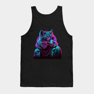 A Cool Wolf with Glasses Tank Top